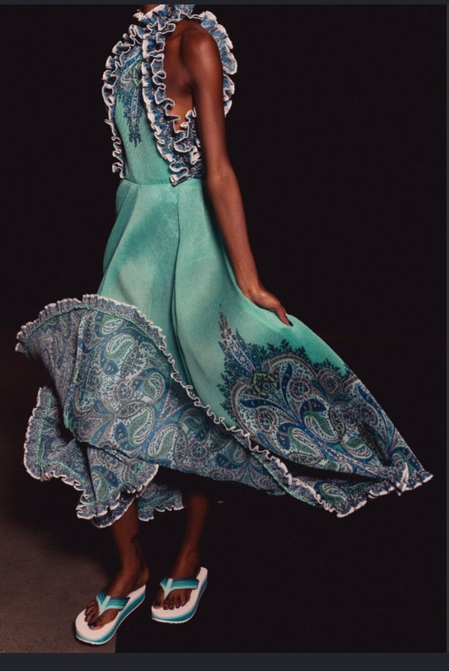 Zimmermann Aqua Blue Paisley Halter Maxi Dress Size 3 / US 10